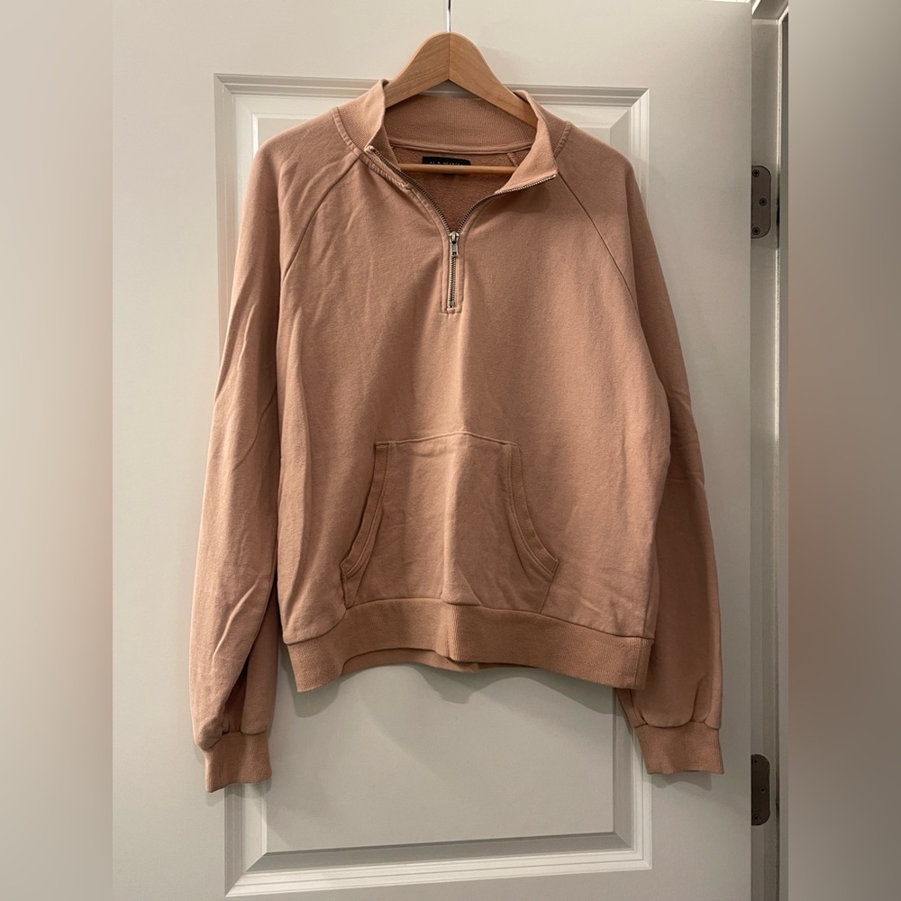 La Hearts Women's Tan Half-Zip Sweatshirt